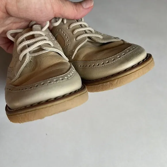 Shoe Be Doo Made in Italy Cream Leather Oxford Lace Up Shoes for Toddler. Size 9