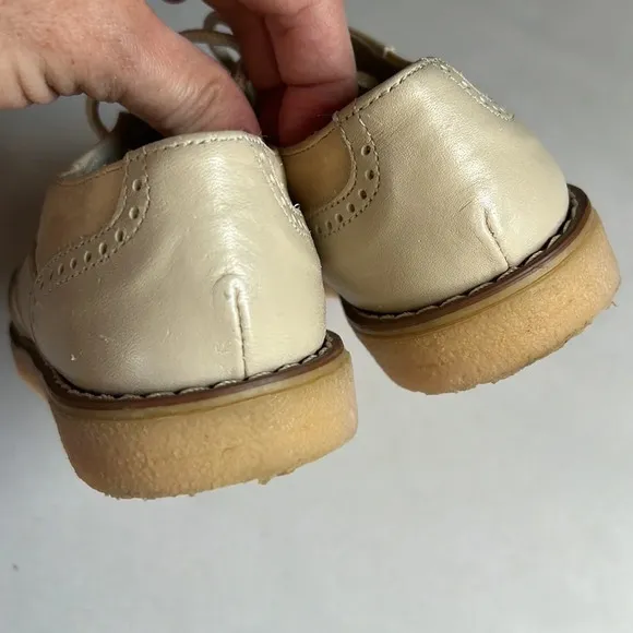 Shoe Be Doo Made in Italy Cream Leather Oxford Lace Up Shoes for Toddler. Size 9