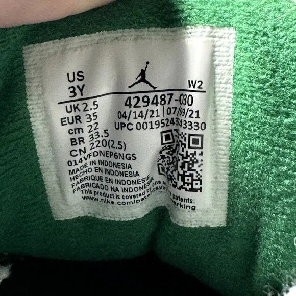 Size 3 - Nike Air Jordan 3 Retro PS Pine Green Men's Shoes