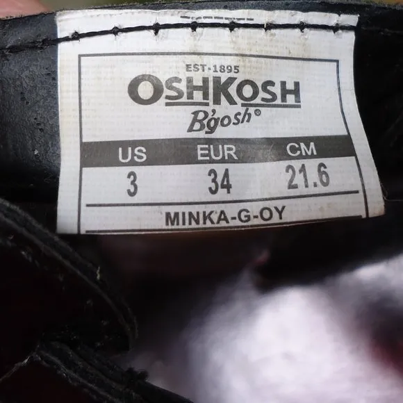 SIZE 3. Oshkosh B'gosh woven patent pu leather straps sandals.