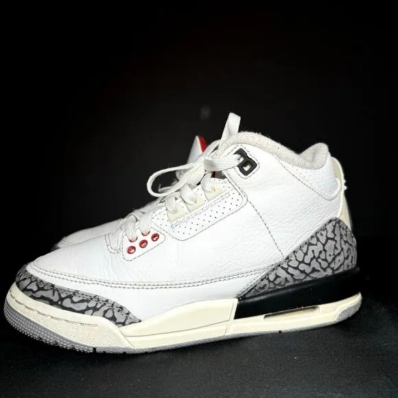 Size 4 - Nike Air Jordan 3 Retro GS White Cement Reimagined Men's Shoes