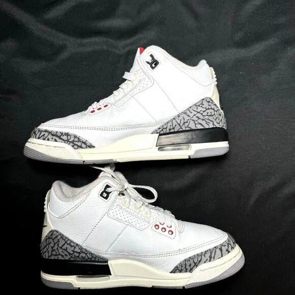 Size 4 - Nike Air Jordan 3 Retro GS White Cement Reimagined Men's Shoes