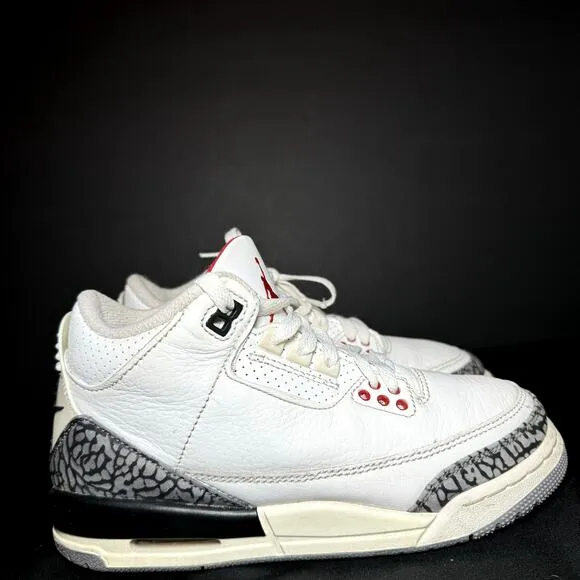 Size 4 - Nike Air Jordan 3 Retro GS White Cement Reimagined Men's Shoes