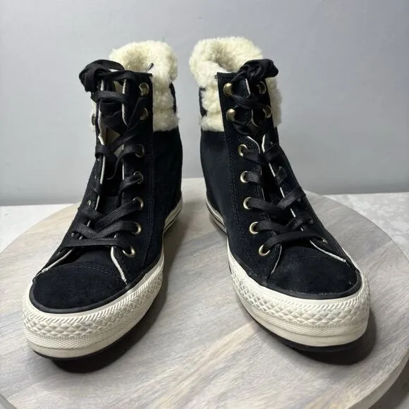 Size 9 - Converse Chuck Taylor All Star Platform Plus Collar High Black Natural