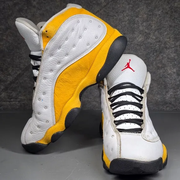 Size 9 Jordan 13 Retro Del Sol White Yellow Basketball Shoes Sneakers 414571-167