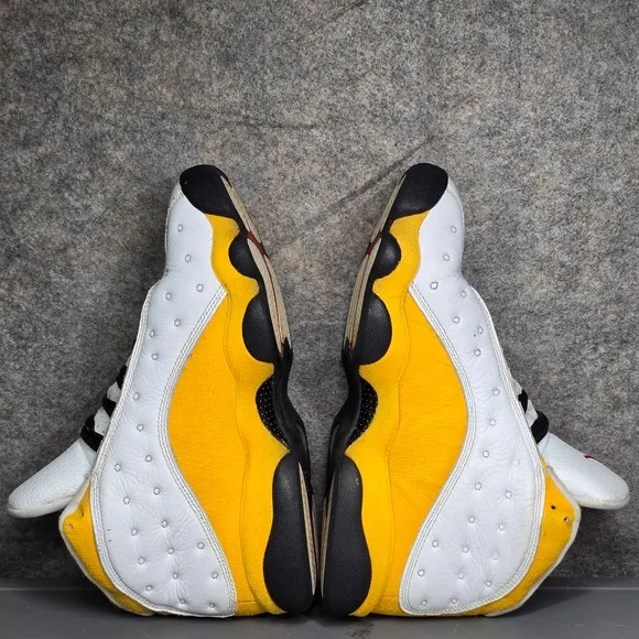Size 9 Jordan 13 Retro Del Sol White Yellow Basketball Shoes Sneakers 414571-167