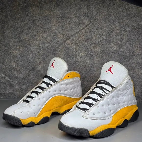 Size 9 Jordan 13 Retro Del Sol White Yellow Basketball Shoes Sneakers 414571-167