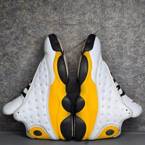 Size 9 Jordan 13 Retro Del Sol White Yellow Basketball Shoes Sneakers 414571-167