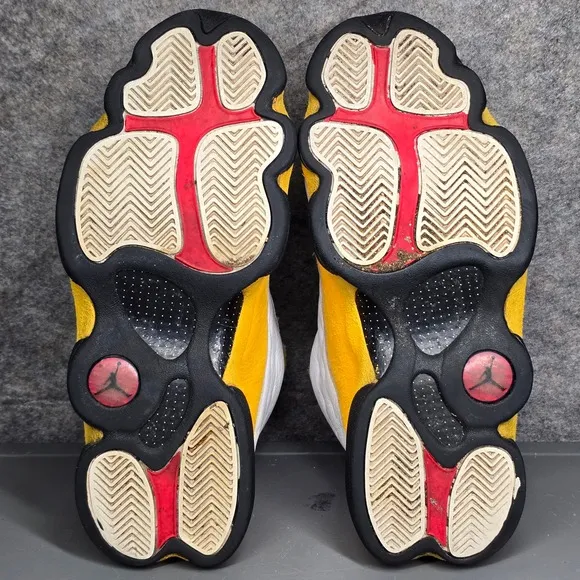 Size 9 Jordan 13 Retro Del Sol White Yellow Basketball Shoes Sneakers 414571-167