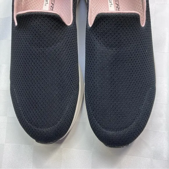 Skechers Arch Comfort Podiatrist Certified Black Slip On Athletic Shoes, 9