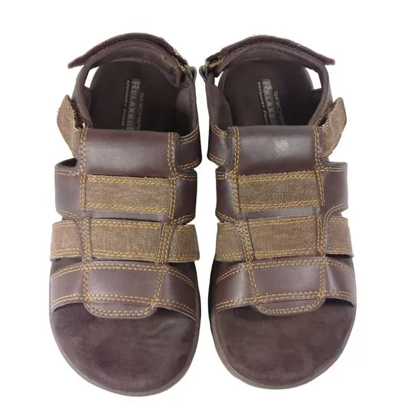 Skechers Men's Relaxed Fit Supreme - Equipt Brown Fisherman Sandals Size…