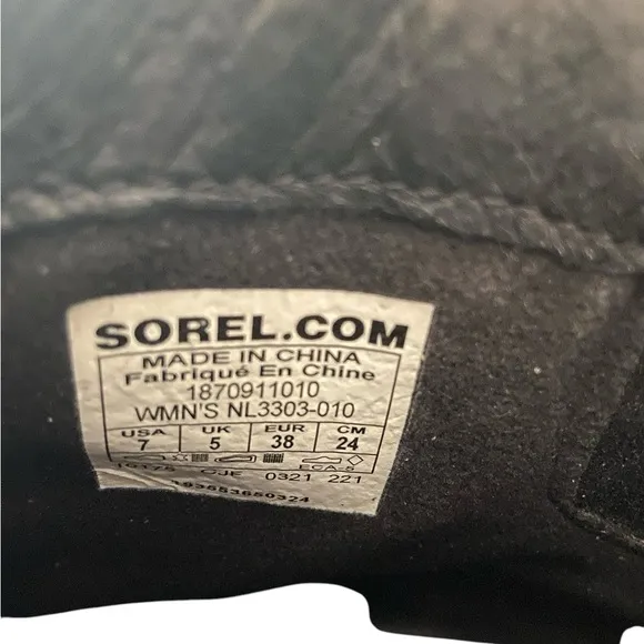 SOREL BLACK CHELSEA HIGH HEEL BOOTS SIZE EUR 38/US 7