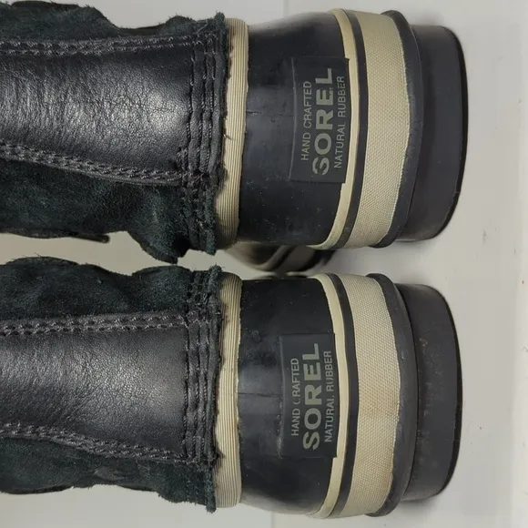 Sorel Joan of Arctic waterproof black suede winter boots womans size 8 EU 39