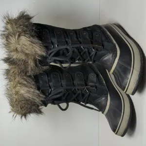 Sorel Joan of Arctic waterproof black suede winter boots womans size 8 EU 39
