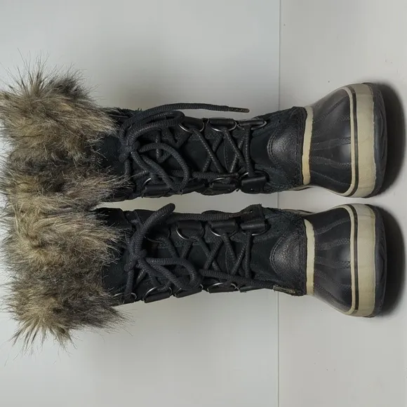 Sorel Joan of Arctic waterproof black suede winter boots womans size 8 EU 39
