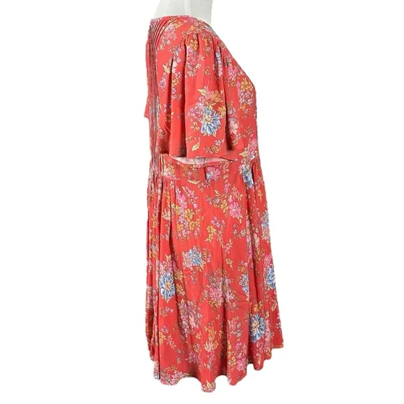 Spell Bohemian Gypsy Meadowland Flutter Sleeve Mini Dress Poppy Medium Cottage