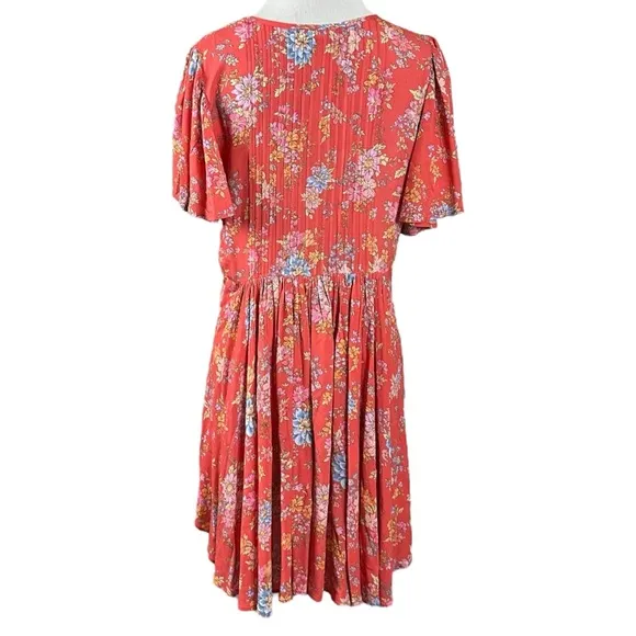Spell Bohemian Gypsy Meadowland Flutter Sleeve Mini Dress Poppy Medium Cottage
