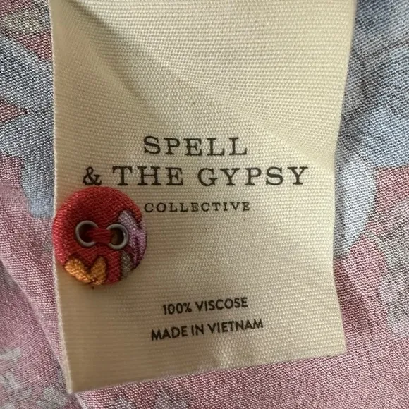 Spell Bohemian Gypsy Meadowland Flutter Sleeve Mini Dress Poppy Medium Cottage