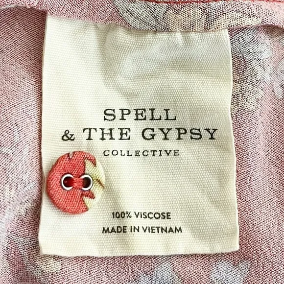 Spell Meadowland Flutter Sleeve Mini Dress Poppy