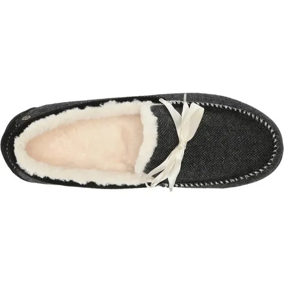Spenco girl's Faux Furr Birch Slip On Black Slip Resistant Shoes Size 5