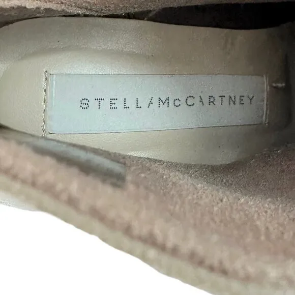 Stella McCartney Taupe Suede Platform Wedge Ankle Boots Size 36