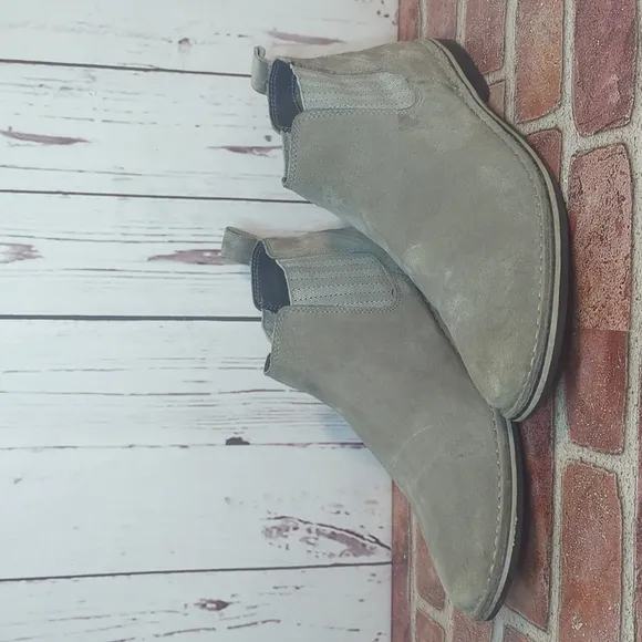 Steve Madden Mens Grey Sand Suede Intuit Leather Chelsea Boot Size 12
