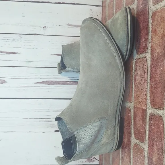 Steve Madden Mens Grey Sand Suede Intuit Leather Chelsea Boot Size 12