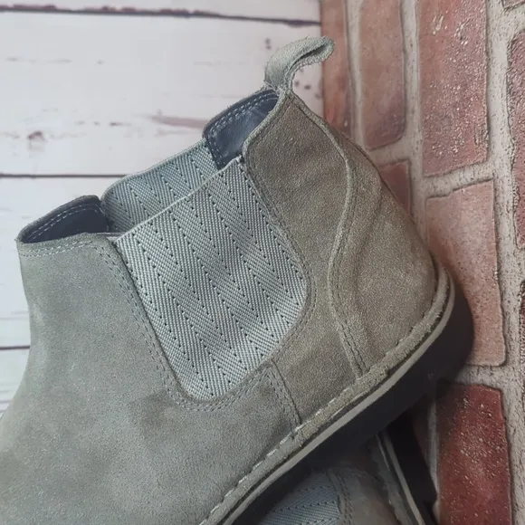 Steve Madden Mens Grey Sand Suede Intuit Leather Chelsea Boot Size 12