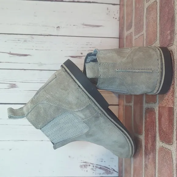 Steve Madden Mens Grey Sand Suede Intuit Leather Chelsea Boot Size 12