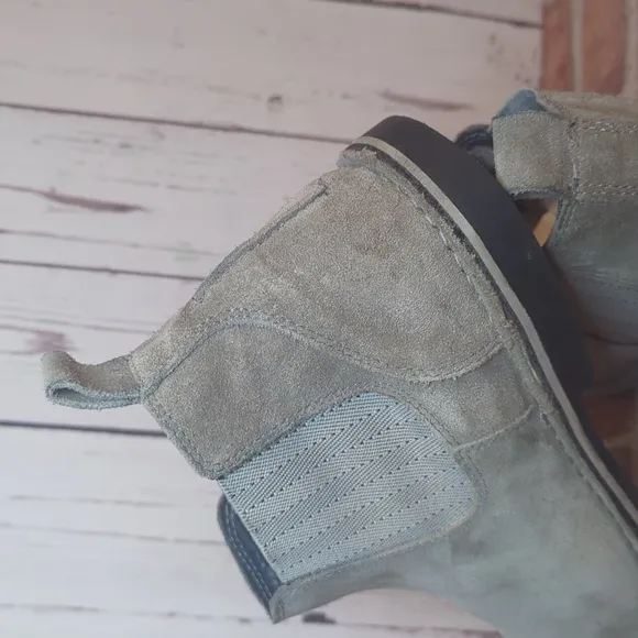 Steve Madden Mens Grey Sand Suede Intuit Leather Chelsea Boot Size 12