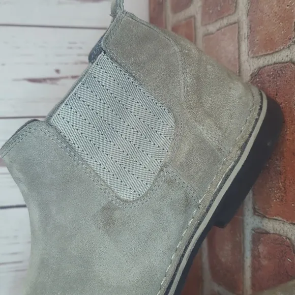 Steve Madden Mens Grey Sand Suede Intuit Leather Chelsea Boot Size 12