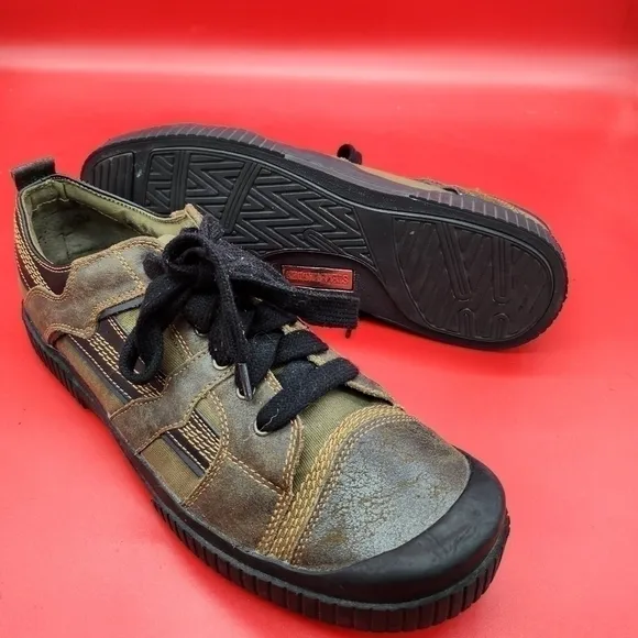 Steve Madden P-Freeze Olive Green Leather Men's Fashion Sneakers Size 11.5 Shoes