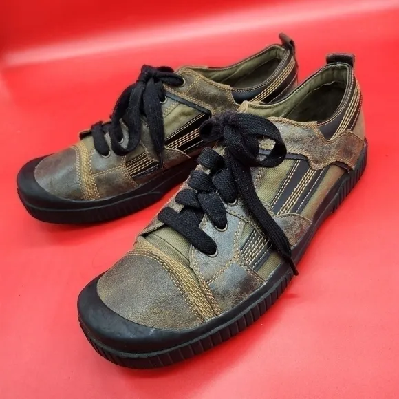 Steve Madden P-Freeze Olive Green Leather Men's Fashion Sneakers Size 11.5 Shoes
