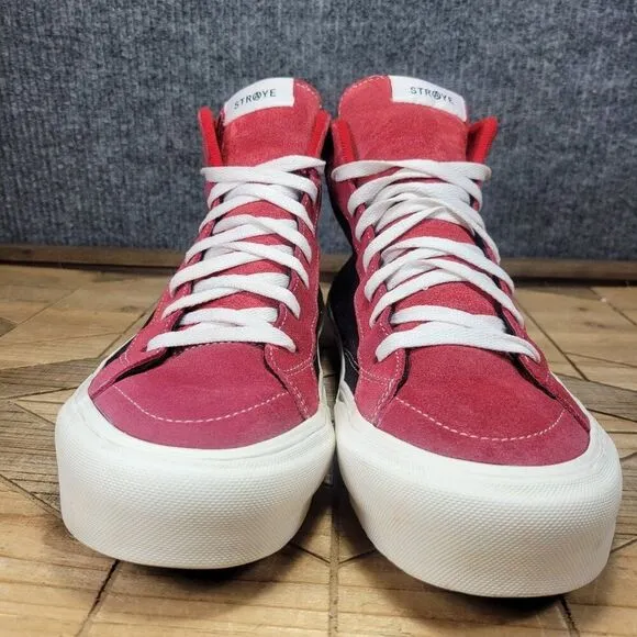 Straye Hiland &quot;F*ck Off&quot; Mens 11 High Top Red Black Suede Skate Shoes Hollywood
