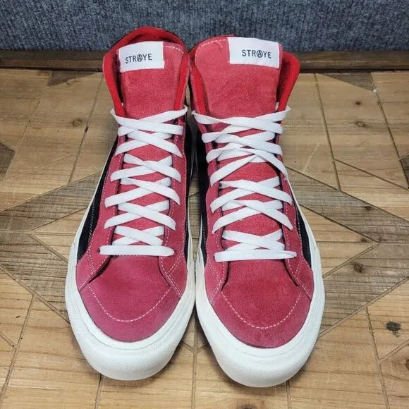 Straye Hiland &quot;F*ck Off&quot; Mens 11 High Top Red Black Suede Skate Shoes Hollywood