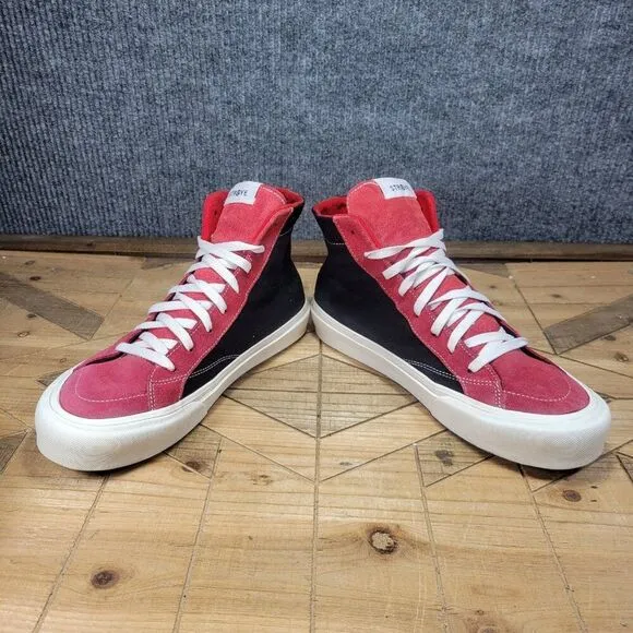 Straye Hiland &quot;F*ck Off&quot; Mens 11 High Top Red Black Suede Skate Shoes Hollywood
