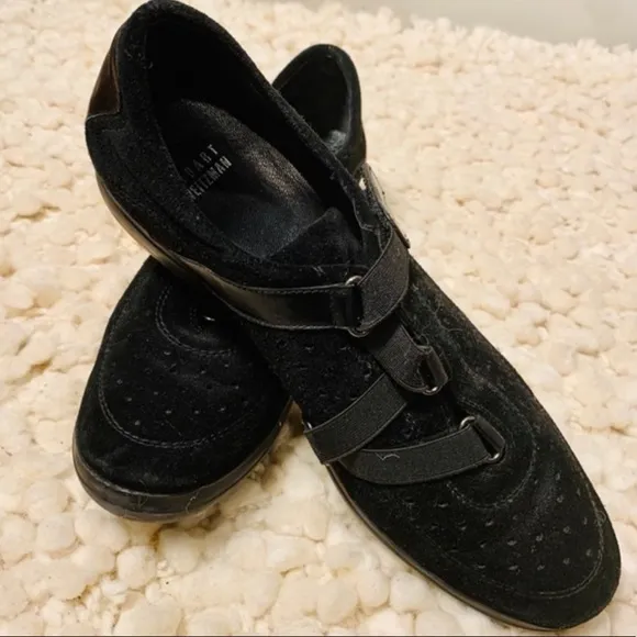 Stuart Weitzman || Black Suede Leather Slip On Sneakers 9.5 M