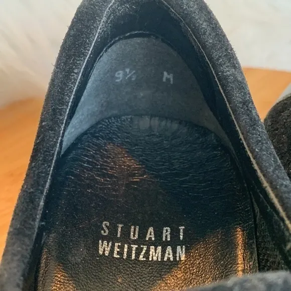 Stuart Weitzman || Black Suede Leather Slip On Sneakers 9.5 M