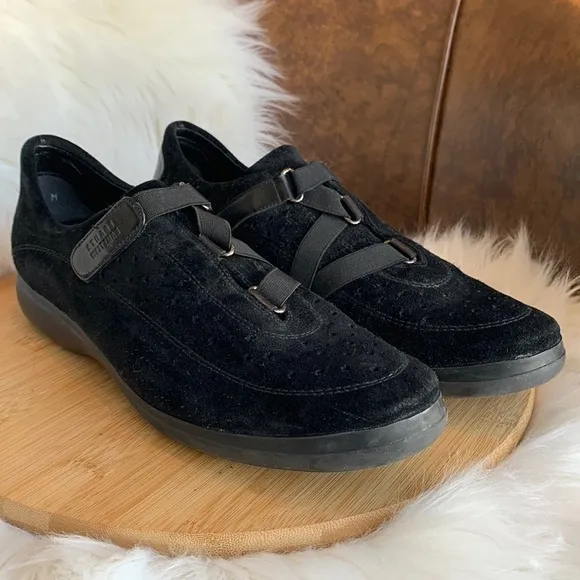 Stuart Weitzman || Black Suede Leather Slip On Sneakers 9.5 M