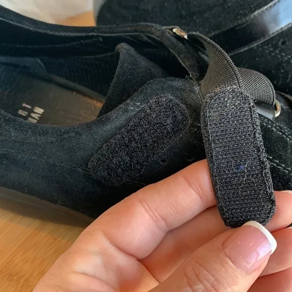 Stuart Weitzman || Black Suede Leather Slip On Sneakers 9.5 M