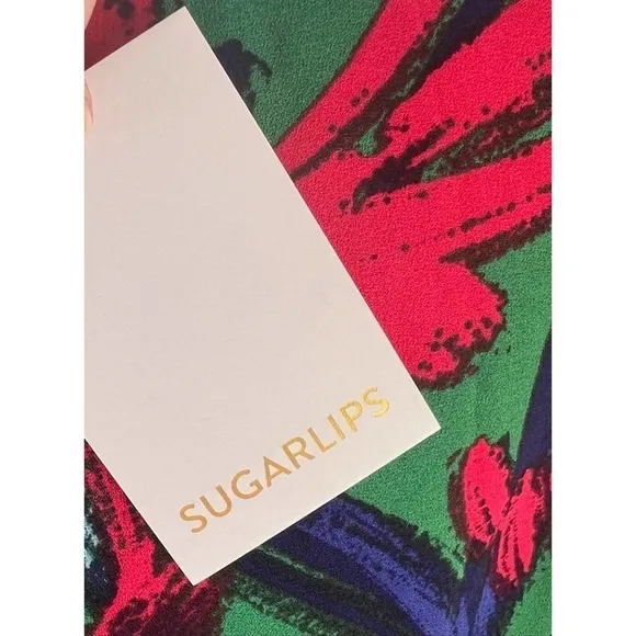 Sugarlips Blue Tropical State Of Mind Leandra Ruffle Maxi Dress Size M