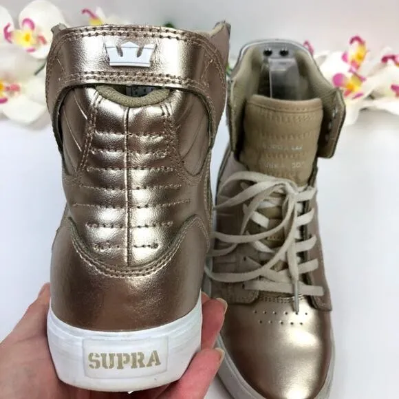 Supra Youths Skytop Champagne White Skate Shoes 5
