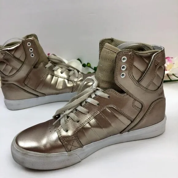 Supra Youths Skytop Champagne White Skate Shoes 5