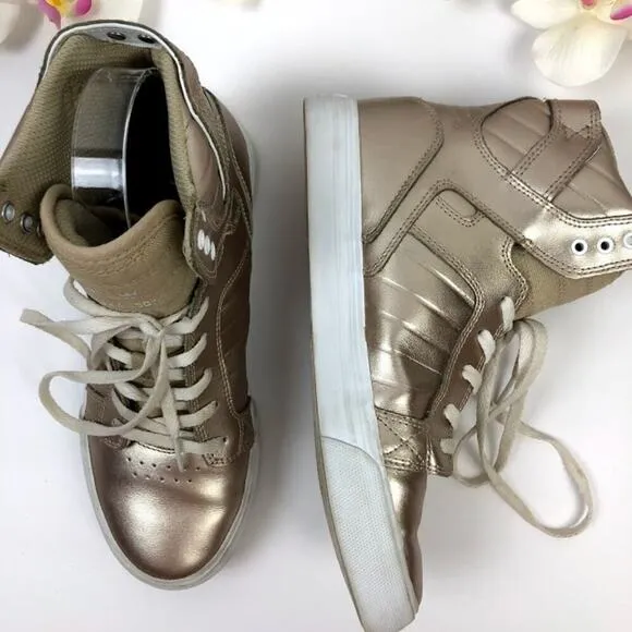 Supra Youths Skytop Champagne White Skate Shoes 5