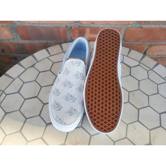 Sz 10 Vans Men Classic Slip On Love You To Death Suede Marshmallow Shoes Rare
