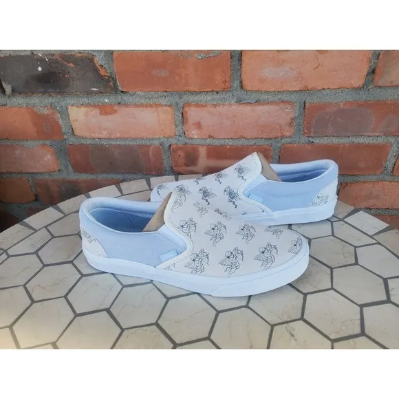 Sz 10 Vans Men Classic Slip On Love You To Death Suede Marshmallow Shoes Rare