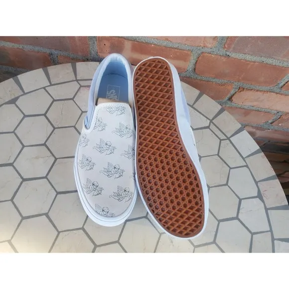 Sz 10 Vans Men Classic Slip On Love You To Death Suede Marshmallow Shoes Rare