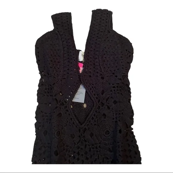 TACH CLOTHING FAUNA CROCHET DRESS - BLACK