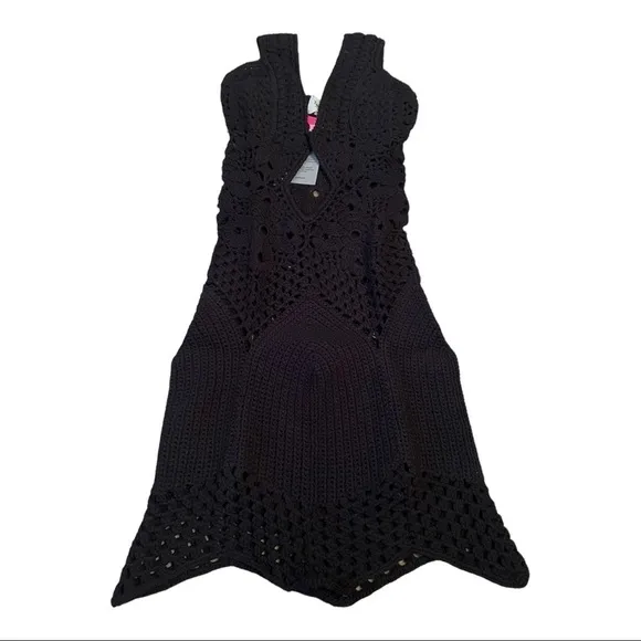 TACH CLOTHING FAUNA CROCHET DRESS - BLACK