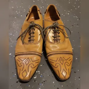 Taj Collection Mens Leather Brogue Shoes Size 9.5